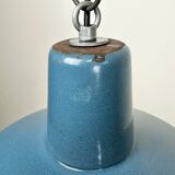 Industrial Blue Enamel Factory Pendant Lamp, 1960s