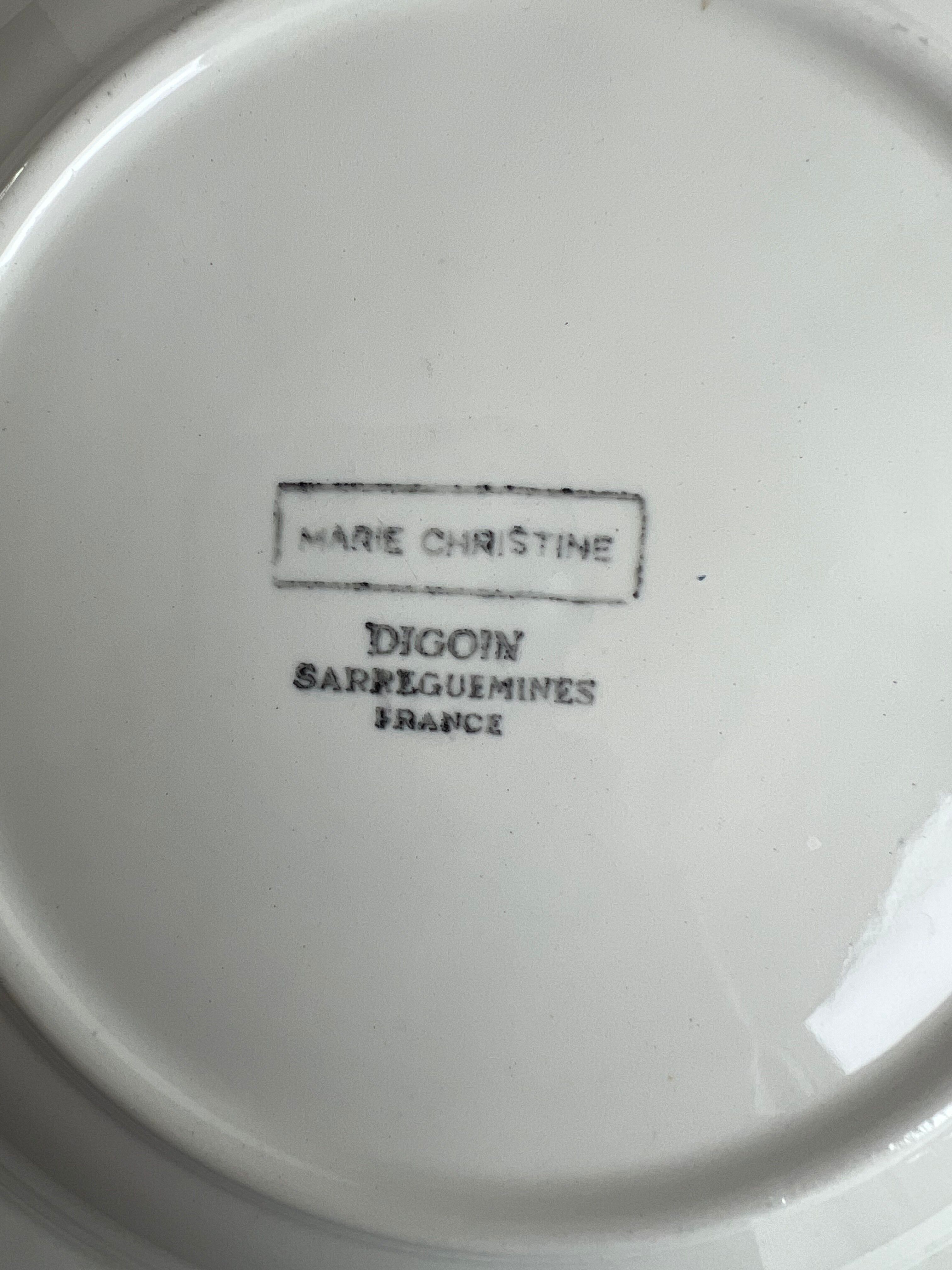 Set of 2 deep plates Marie Christine Sarreguemines