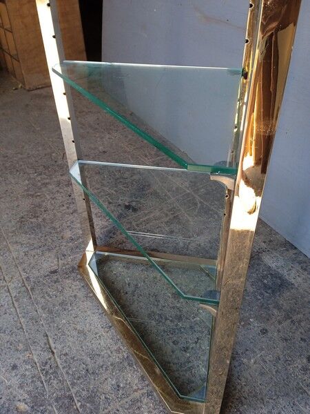 Neckline console metl gilded glass ep 1970