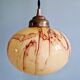 Trio de suspensions art déco en opaline marbrée, Scailmont, 1920-30