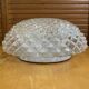 Vintage White Metal Support + Moulded Glass Ceiling Light Fixture