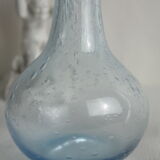 Pair of vintage biot bubbled blown glass soliflores