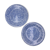Two blue speckled plates
