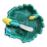 Vintage lemon butter dish in Vallauris slip