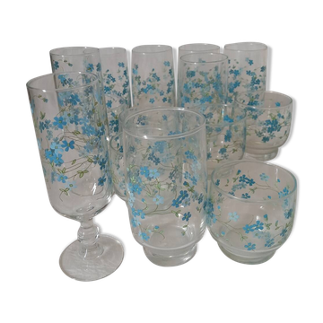 Set of Arcoroc glasses model Myosotis, Veronica.