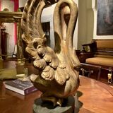 Ittalian Artist, Empire Period Decorative Swan Sculptures, 1800s, Giltwood, Set of 2