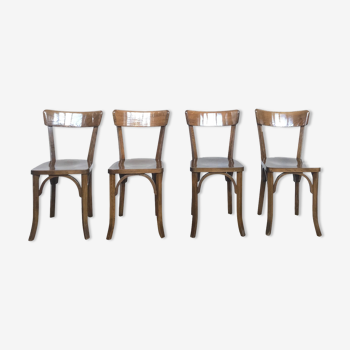 Série de 4 chaises bistrot brasserie vintage 1950/1960