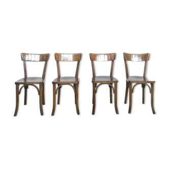 Série de 4 chaises bistrot brasserie vintage 1950/1960