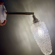 Vintage tulip wall light in diamond-point glass