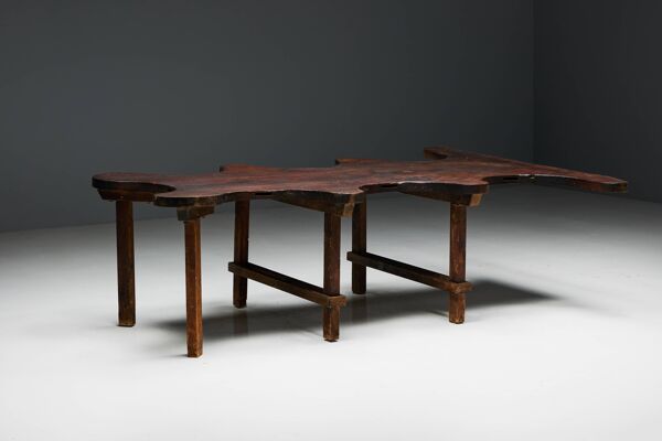 Table Organique Rustique De Forme Libre, France, Fin 19ème Siècle