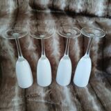 4 white champagne flutes