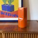 Studio Opi, vase en céramique orange de l'ère spatiale, Gabbianelli Italie ca. 1960