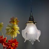 Vintage art deco tulip ride in frosted glass, flower shape