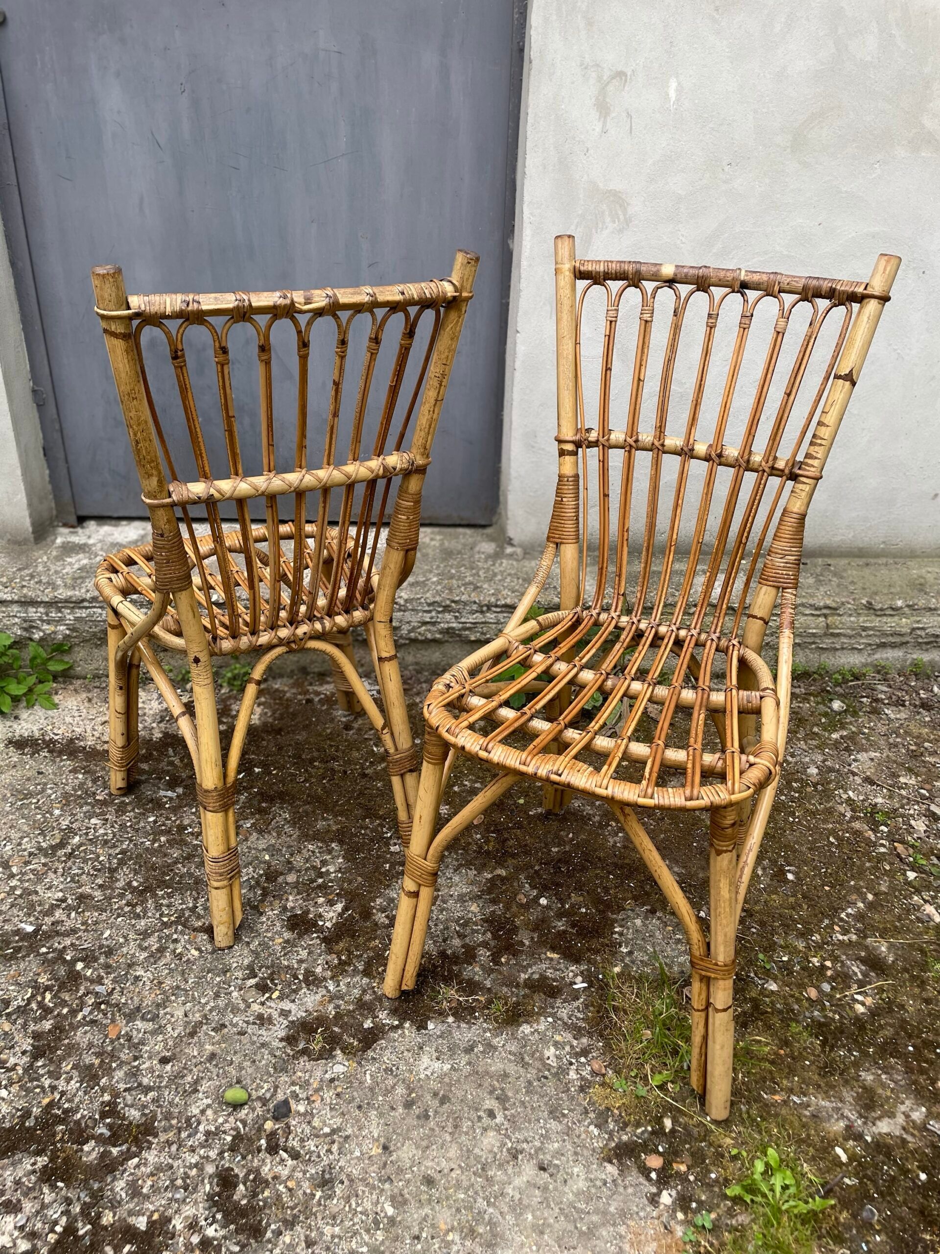 Pair of rattan chairs