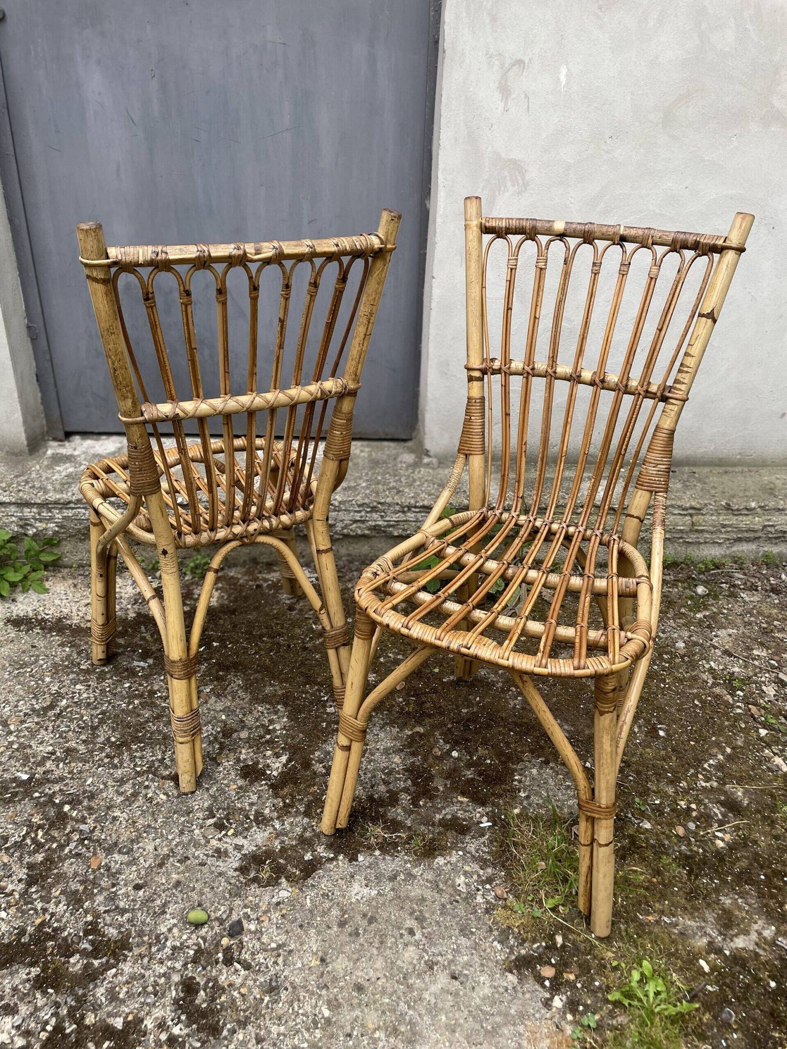 Paire de chaises en rotin