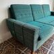 Mid-century sofa, three-seater in turquoise shade