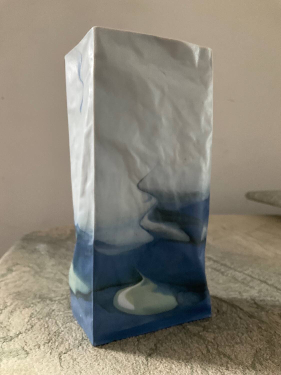 Vintage crumpled porcelain vase