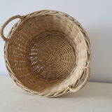 Wicker basket with two handles, vintage, french