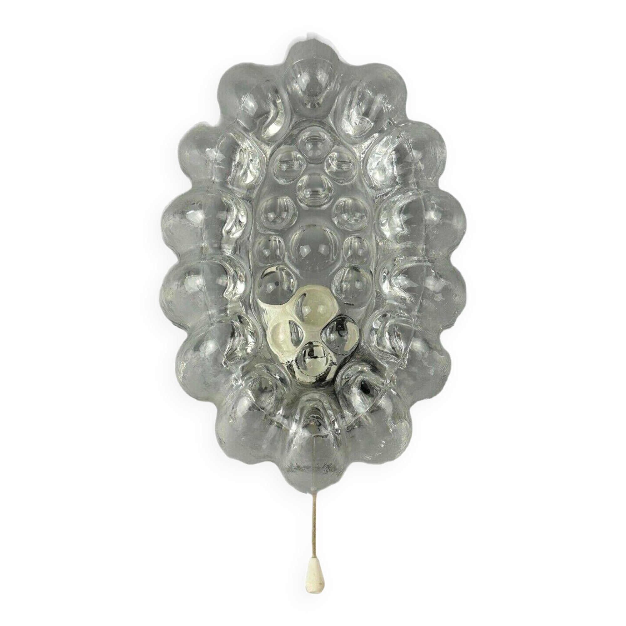 60s 70s wall lamp made of glass & metal bubble wall sconce space age design