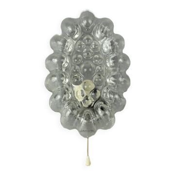 Lampe murale des années 60 70 en verre et métal bulle