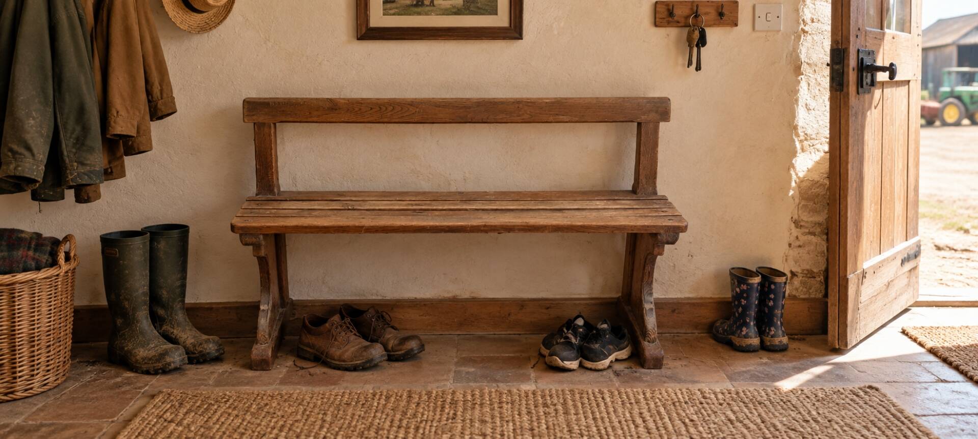 Small oak decorative bench