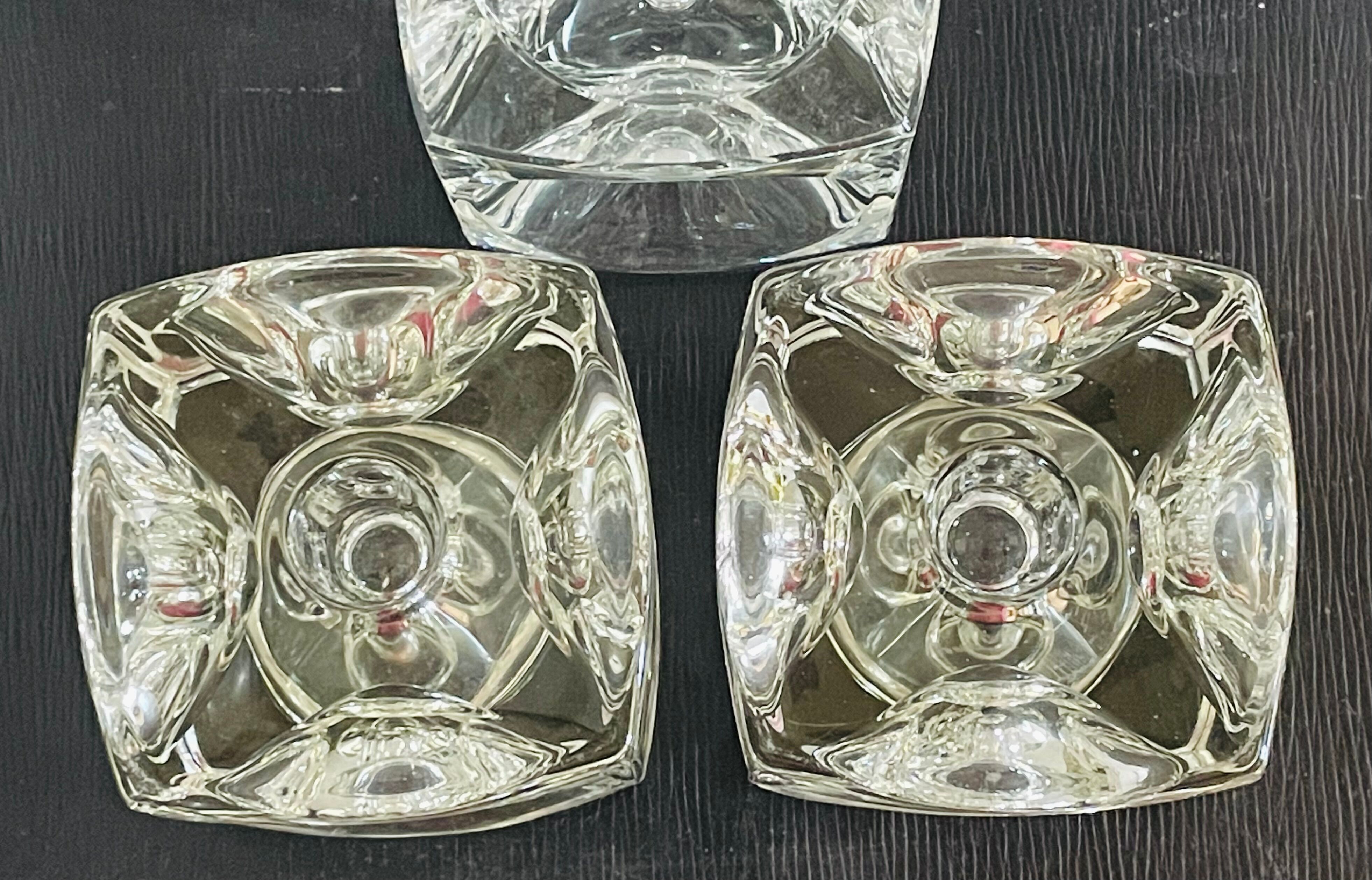 "Ice Cube" candle holders in solid glass attributed to Peill & Putzler - All