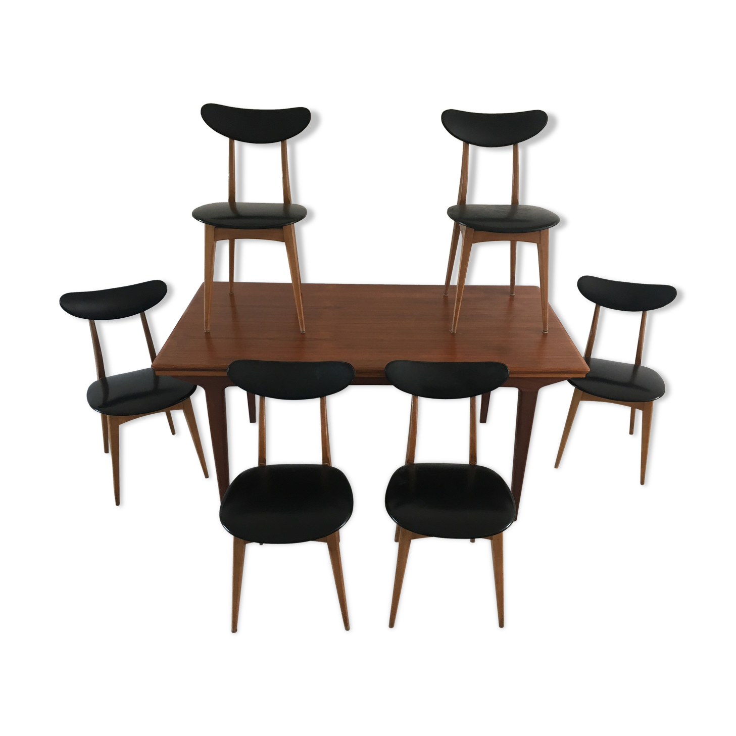 Scandinavian teak and imitation set