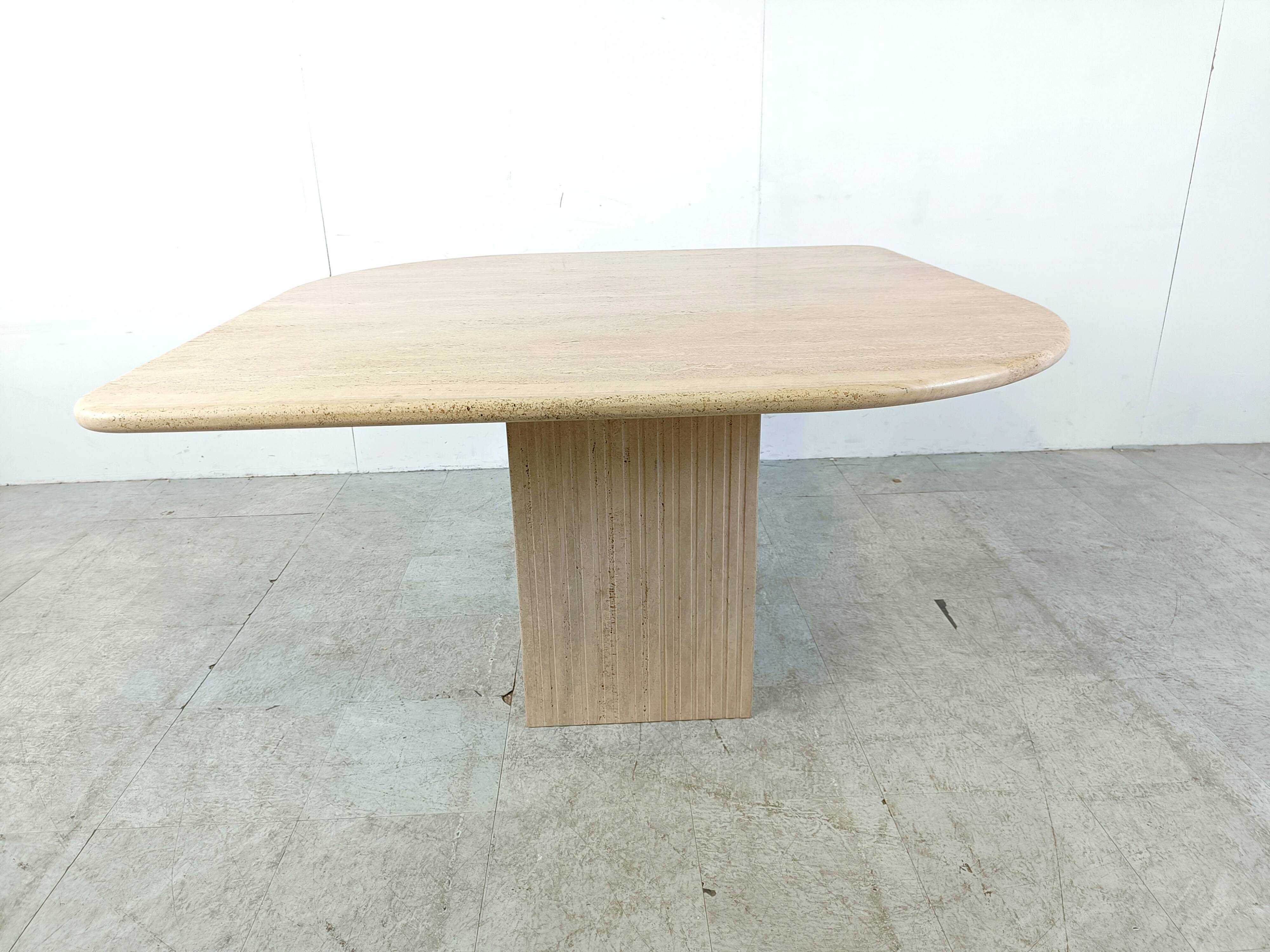 Vintage travertine dining table, 1970s