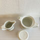 Vintage porcelain coffee pot / teapot and milk jug Apilco