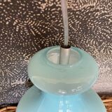 Vintage pendant lamp in blue opaline