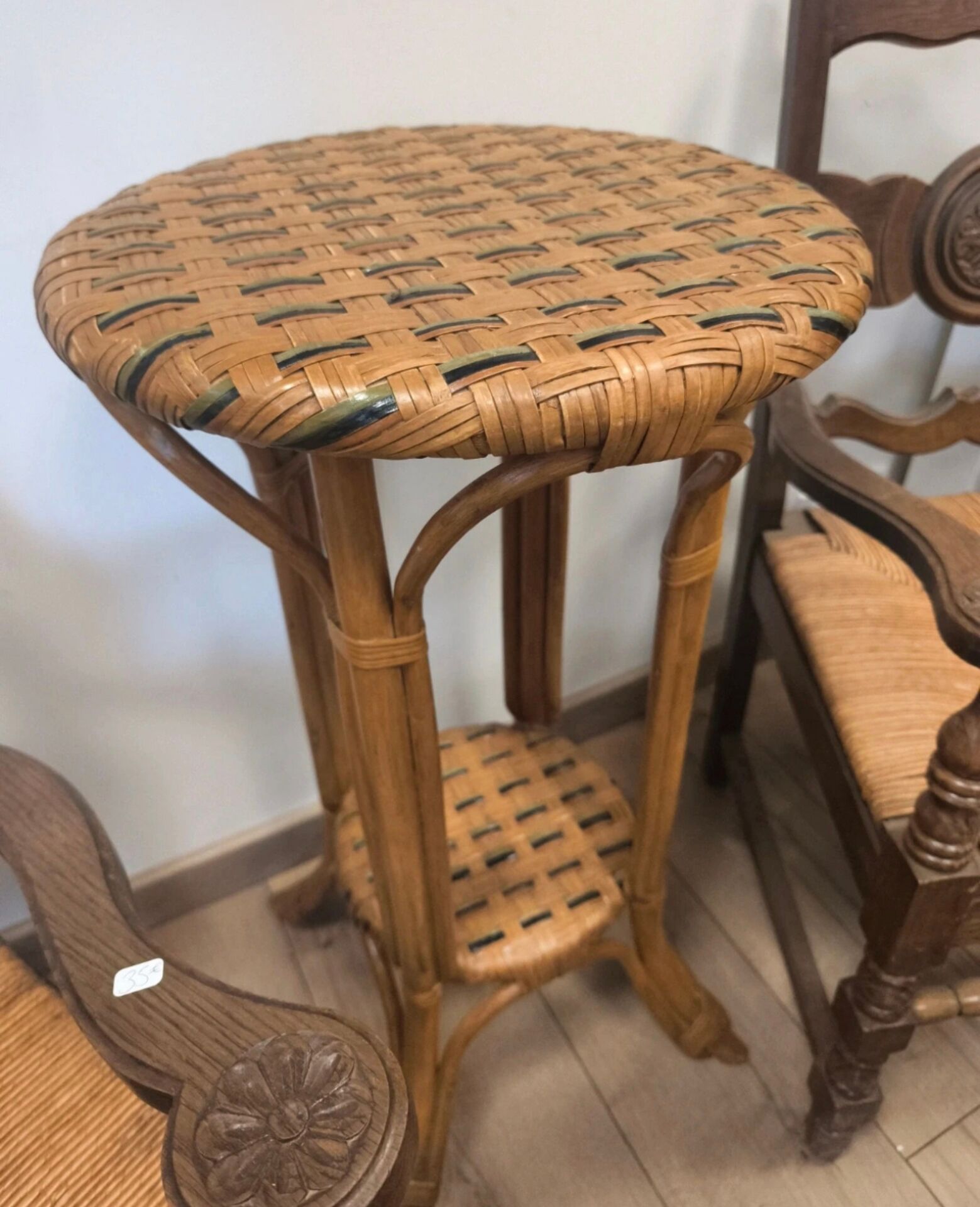 Vintage rattan stool