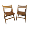 Paire de chaises pliantes en hêtre