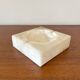 Square ashtray in vintage marble-effect alabaster