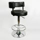Bar stool black, eco-leather, Germany 90s