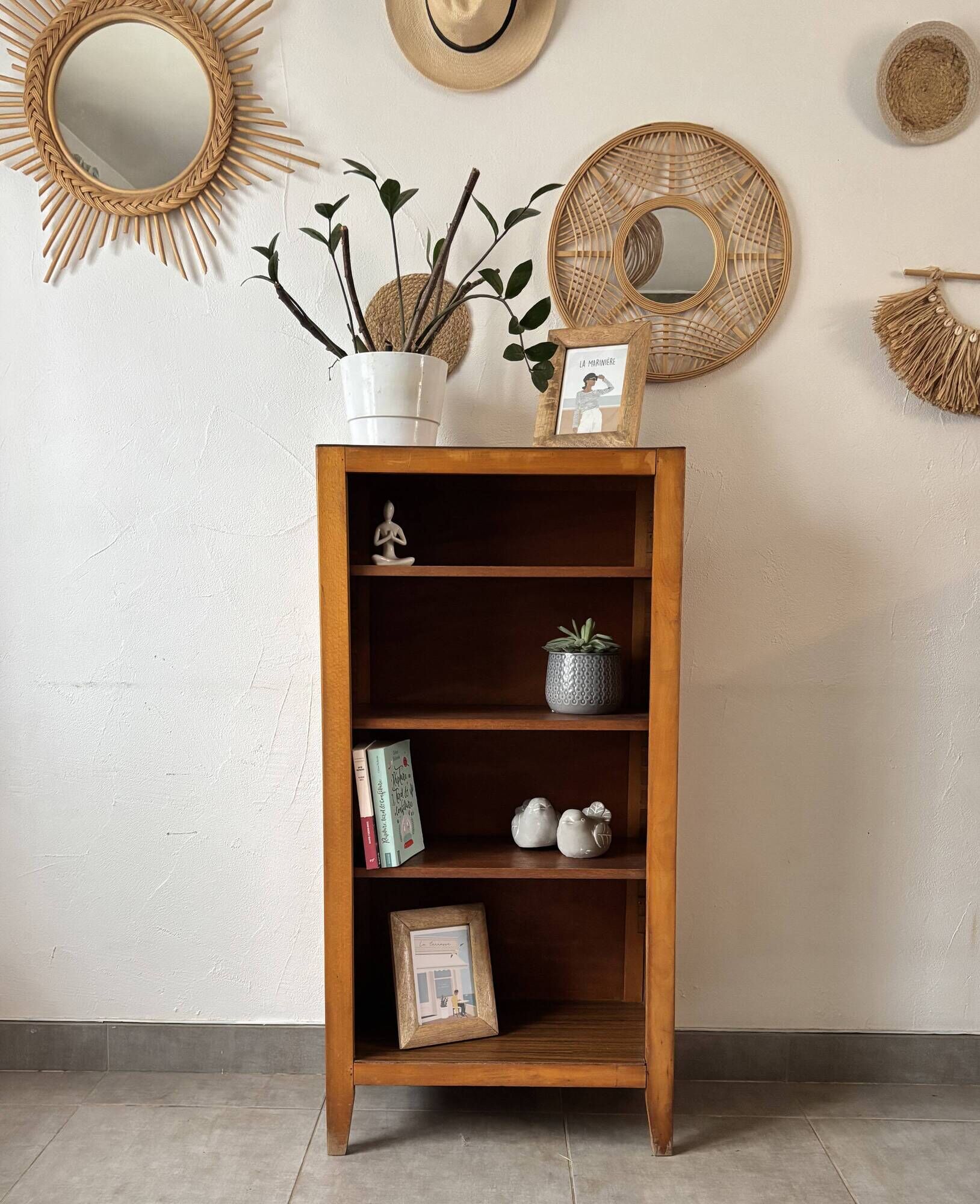 Small vintage oak library - Modular shelves, 1960s