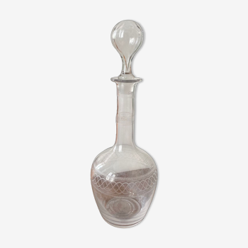 Vintage 60s chiseled glass decanter