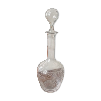 Vintage 60s chiseled glass decanter