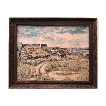 Painting old landscape painting old painting landscape signed Chabrol