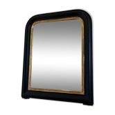 Miroir antique français Louis Philippe – noir et or, fin du 19e siècle