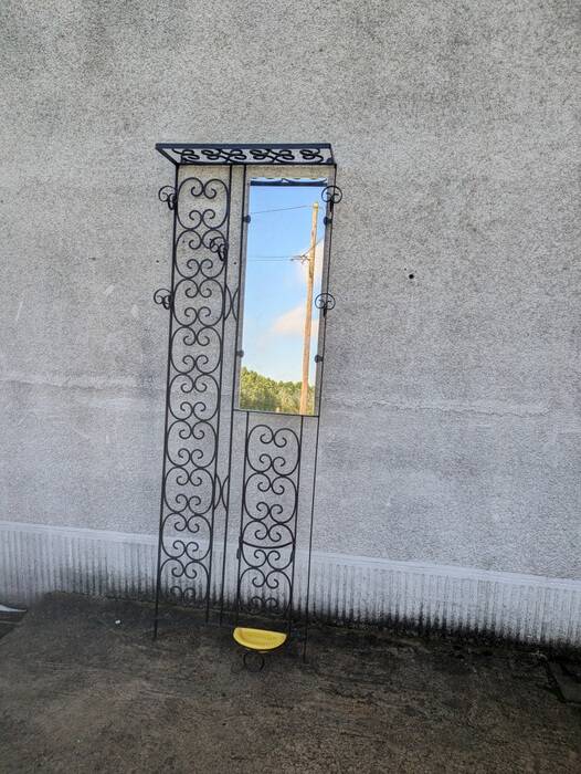 Wrought iron coat rack