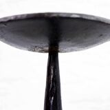 Large brutalist cast iron candle holder
