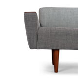 Reupholstered Danish Grey Vintage Sofa, 1960s