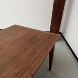 Teak farmhouse table with spindle legs