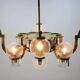 Extraordinary huge brass Art Deco chandelier, 1930s / Cubism