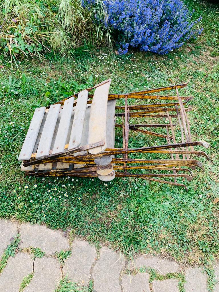 Set of 4 folding garden chairs