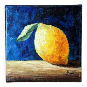 Oil painting on canvas still life lemon country decoration