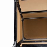 Vintage chrome metal and smoked glass rolling dessert trolley – 70s/80s