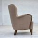 Fauteuil danois des années 1960, tissu en laine mélangée, bois de hêtre.