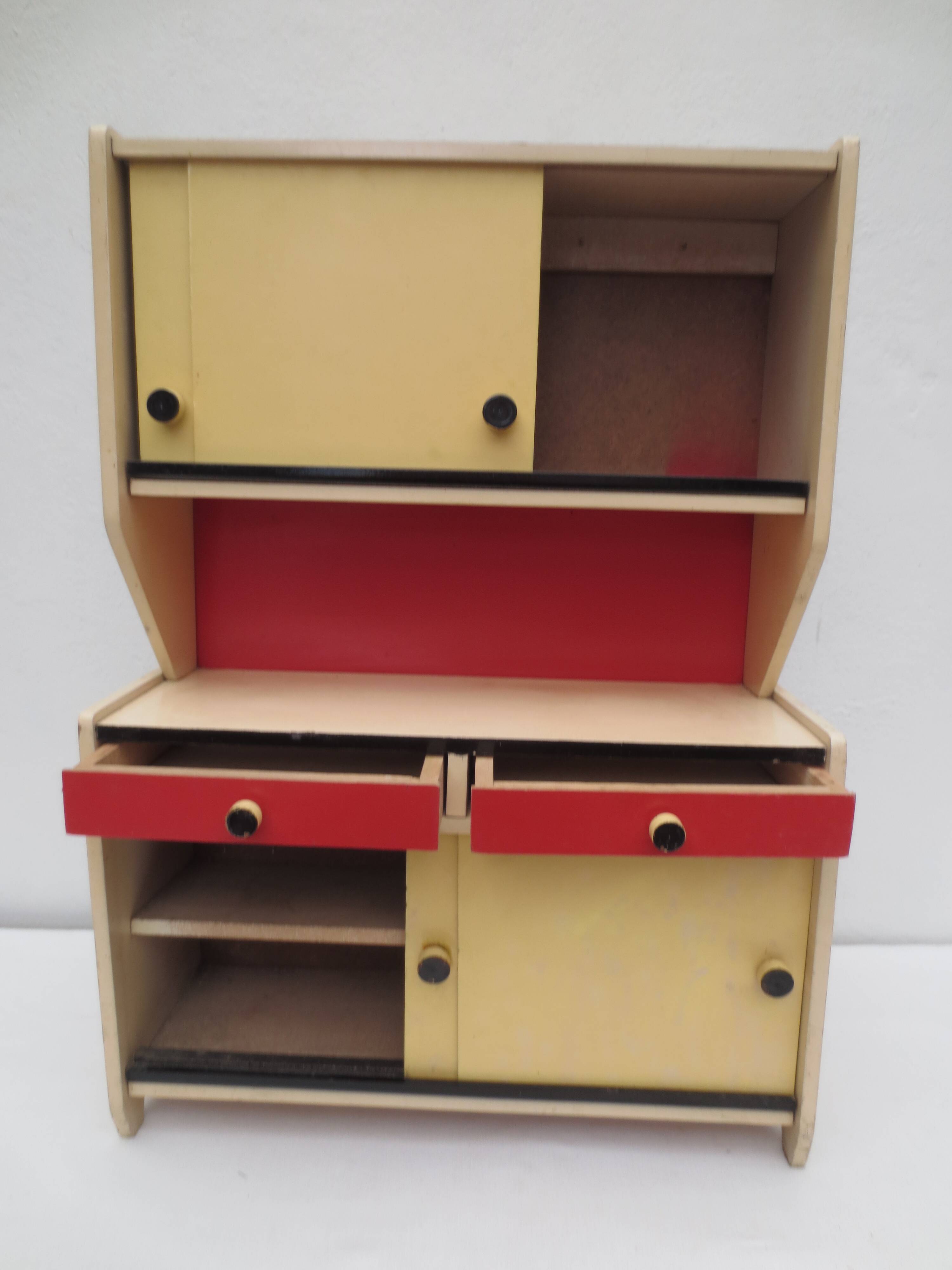 Old toy, vintage kitchen buffet