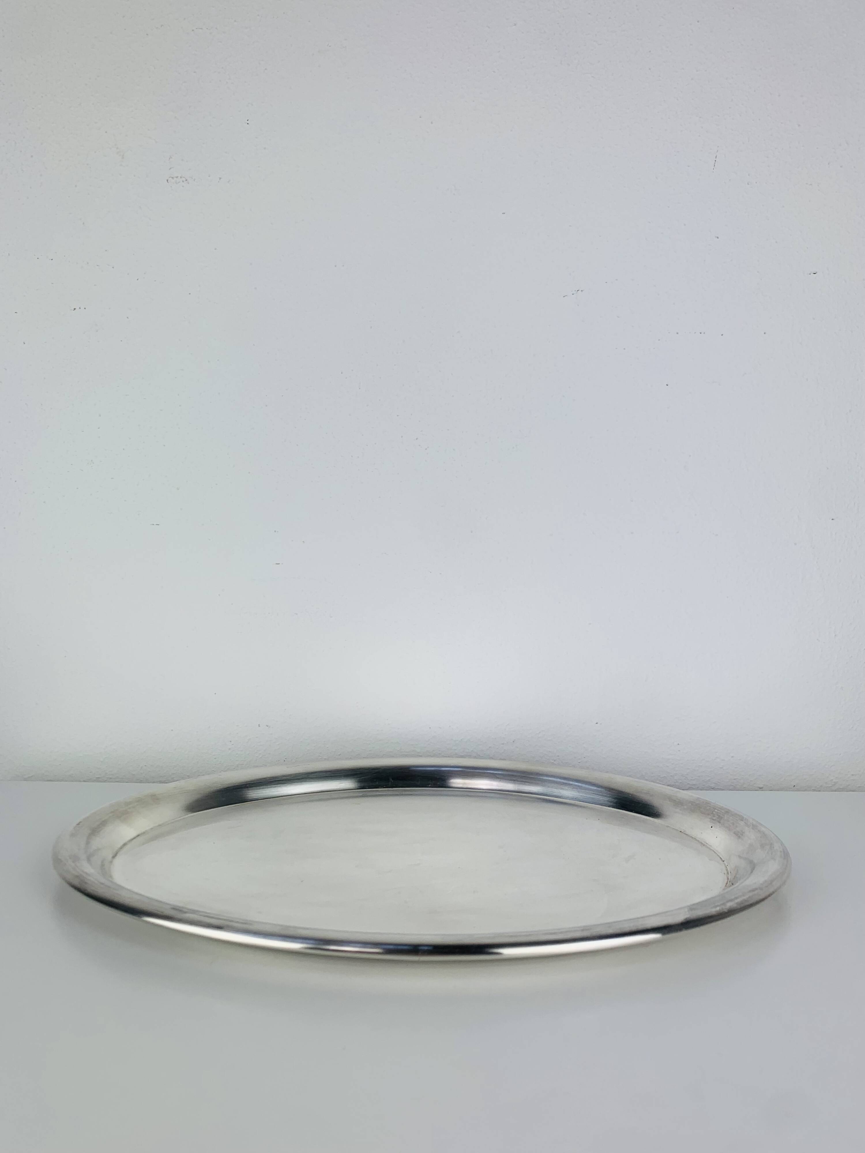 Vintage oval silver-plated tray